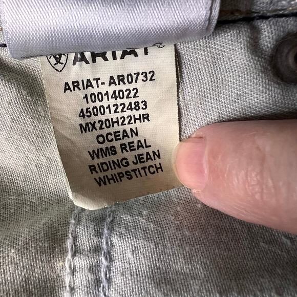 Ariat Jeans Womens Size 27L Real Denim Riding Whipstitch Ocean Bootcut - Picture 15 of 16